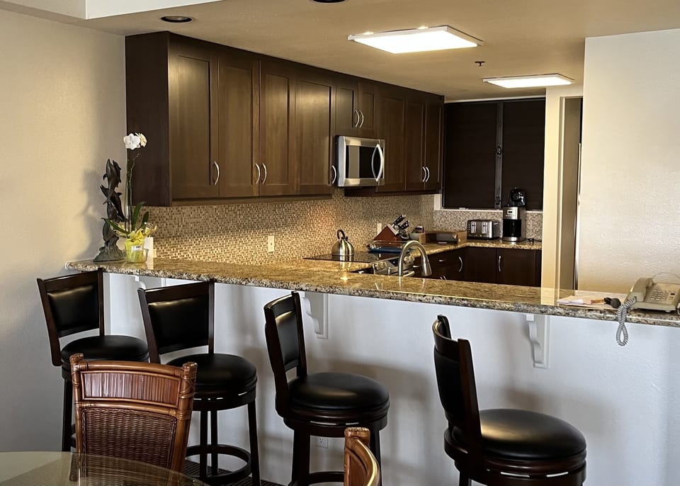 Granite counter top area with views of the custom kitchen!!!