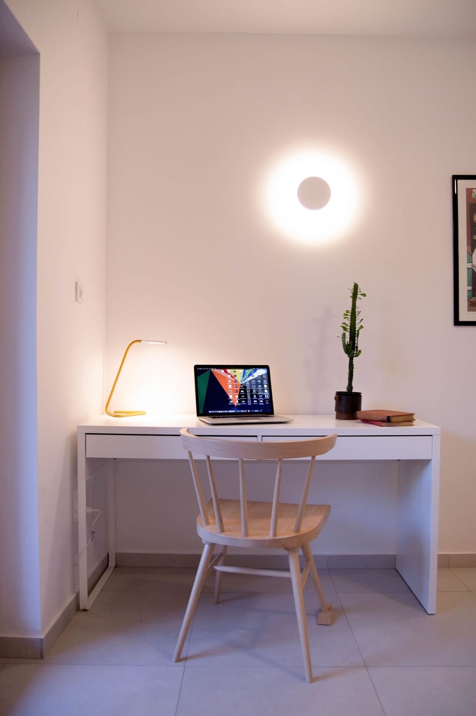 Work area in bedroom
