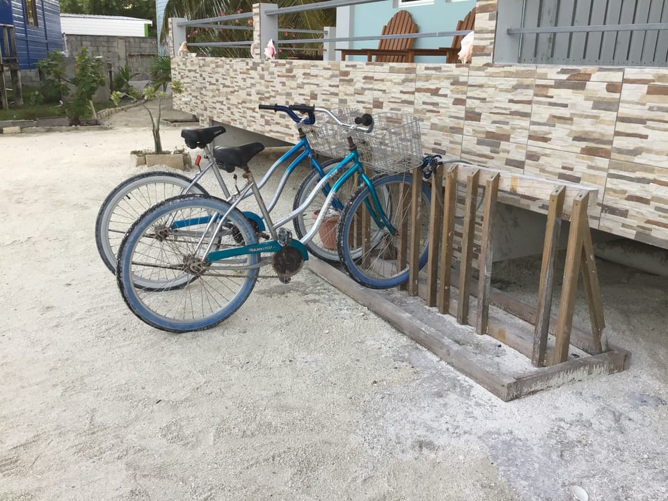 Courtesy bike with basket for getting around fast and easy