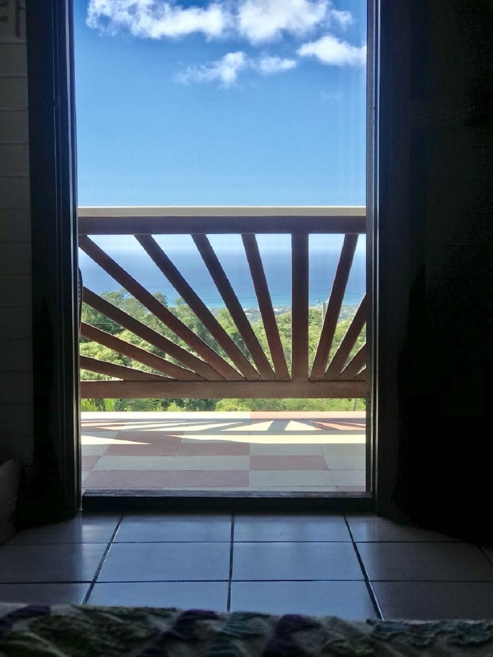 CARIBBEAN OCEAN VIEW FROM UPPER PATIO BREAKFAST TABLE