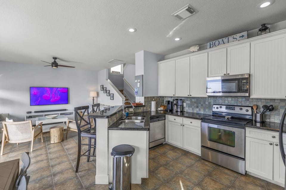 Enjoy the open spaced living room/kitchen 