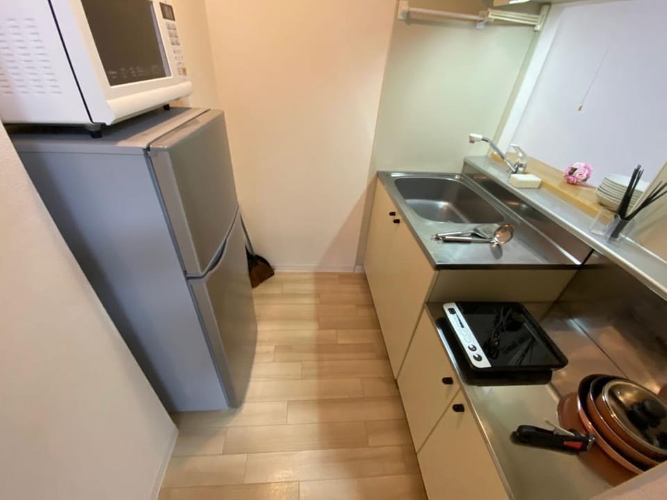 1 Bedroom Apartment | Private kitchenette | Fridge, microwave, stovetop, cookware/dishes/utensils