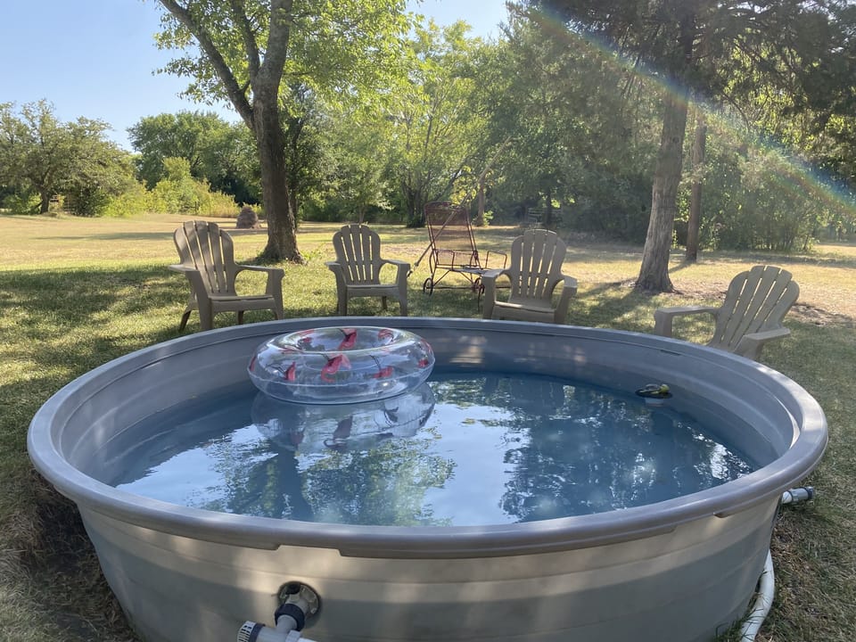 Stock-tank pool has stayed cool all summer!!