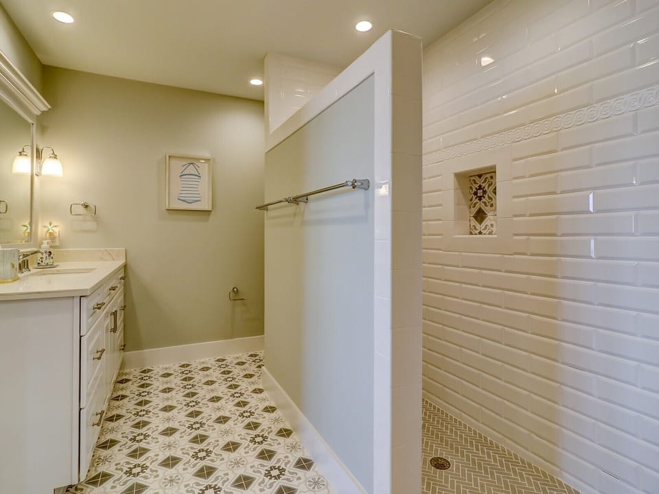 Spacious Shower in Master Bedroom at 47 Lands End