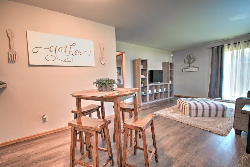 Dining area and living room