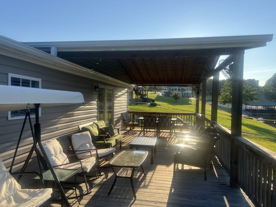 Back porch partially covered 