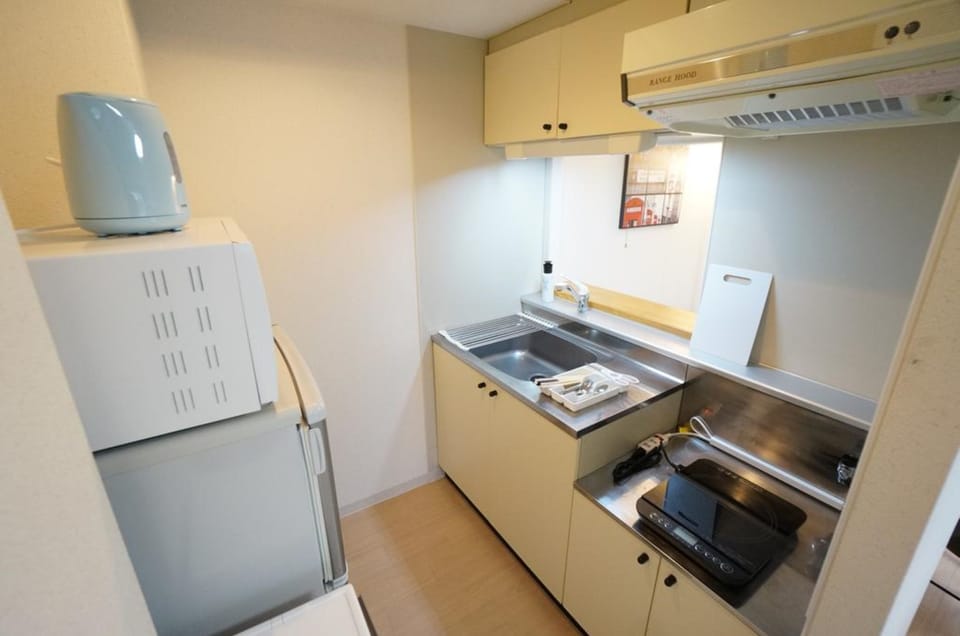 Apartment | Private kitchen | Fridge, microwave, stovetop, electric kettle