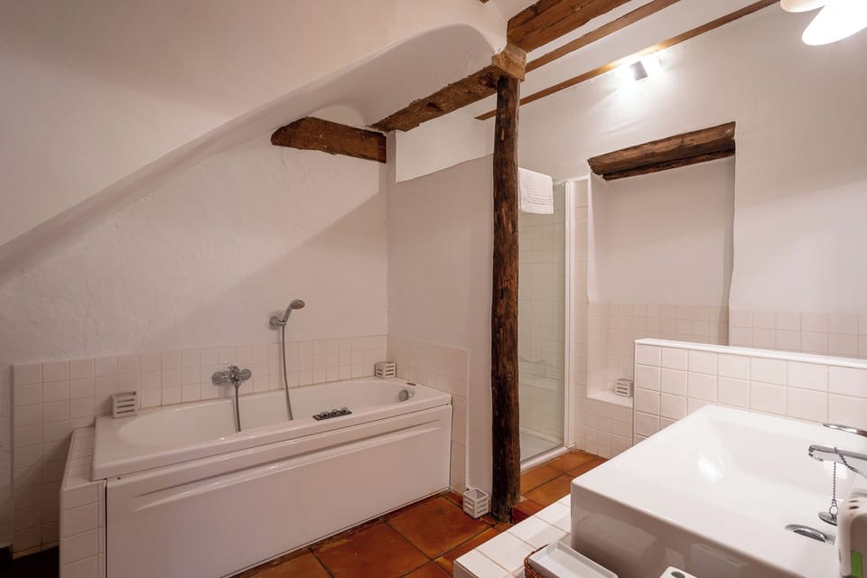 Suite | Bathroom | Free toiletries, hair dryer, towels, soap
