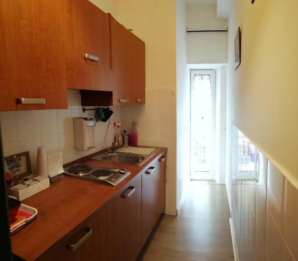 Full-size fridge, microwave, stovetop, espresso maker