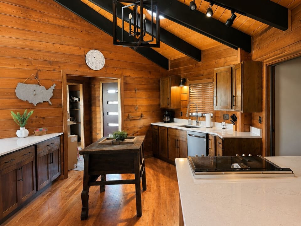 Kitchen with spacious pantry for all your groceries. 