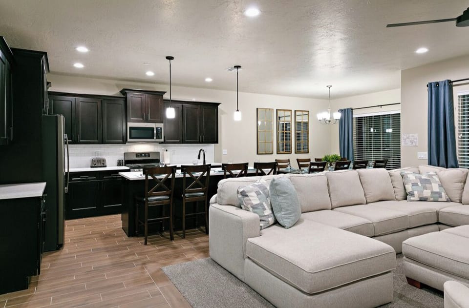 Living Room with Large Sectional Couch