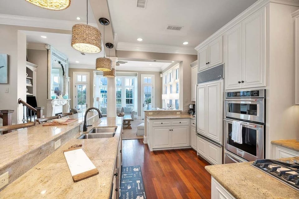 Open-concept kitchen and living area