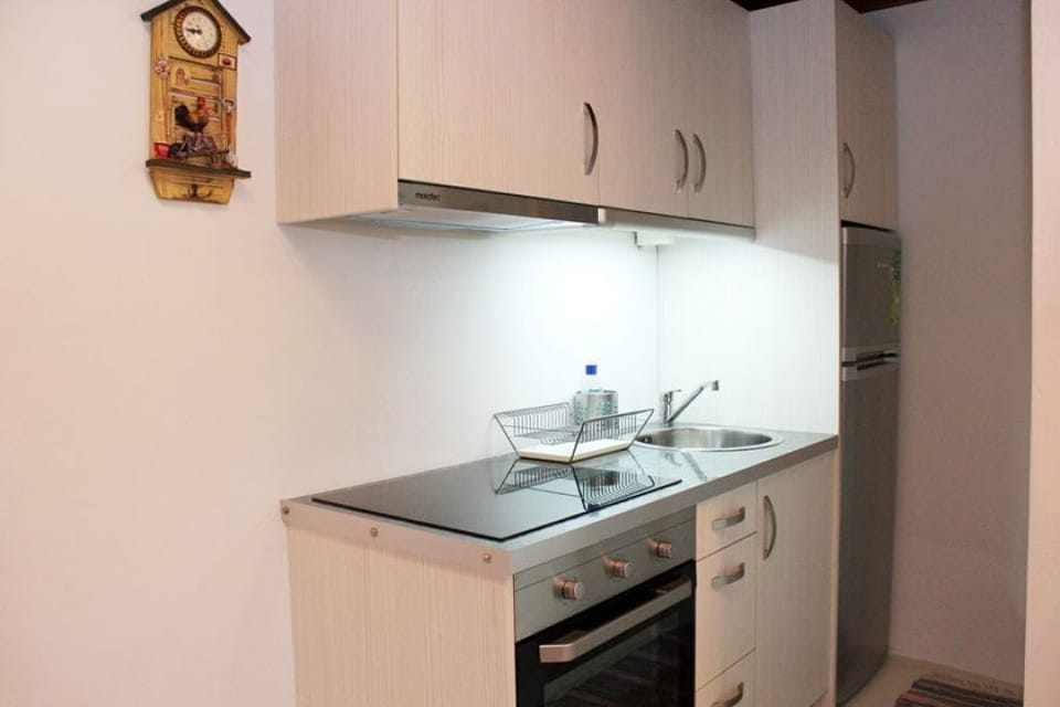 Superior Studio Pool & Sea View (Quadruple) | Private kitchen | Fridge, stovetop, electric kettle, cookware/dishes/utensils