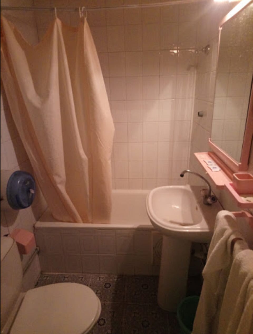 Towels, soap, shampoo, toilet paper