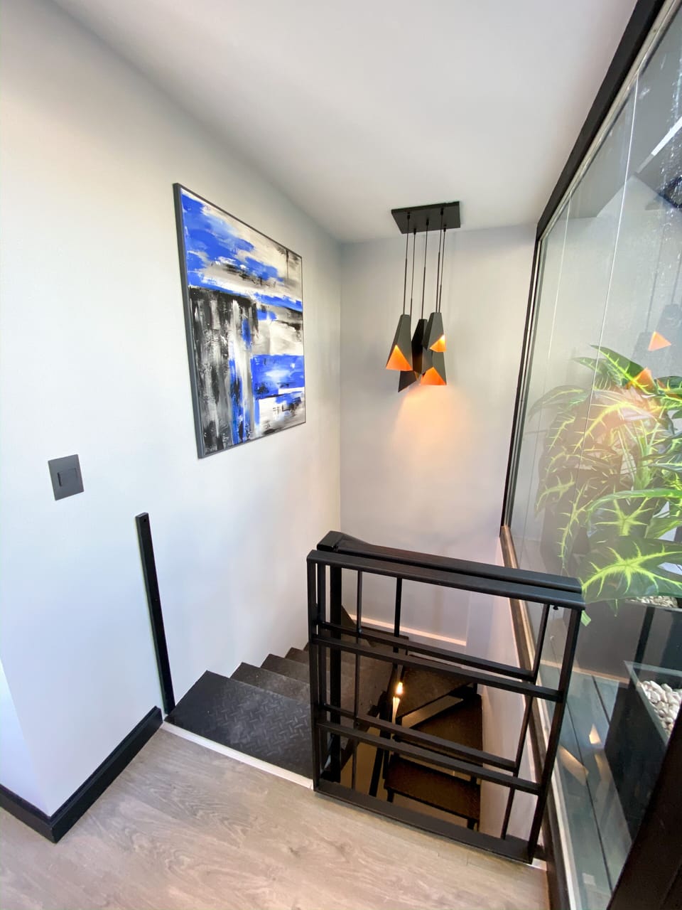Here is our top floor with all the best lighting both natural and design.