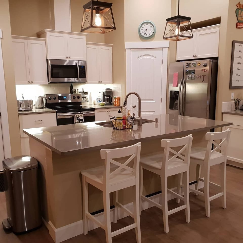 The kitchen is fully equipped to prepare your meals. 