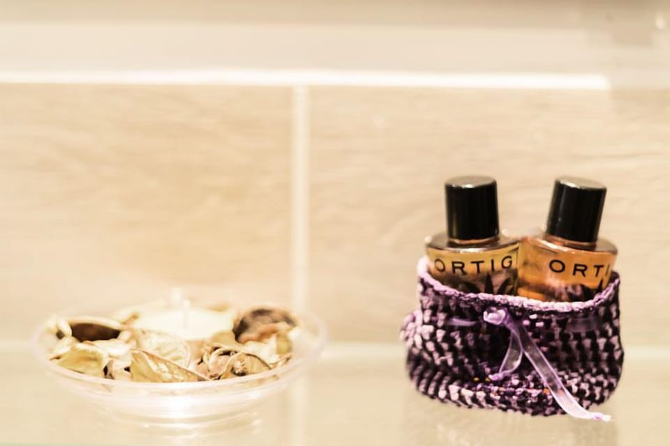 Shower, free toiletries, hair dryer, bidet