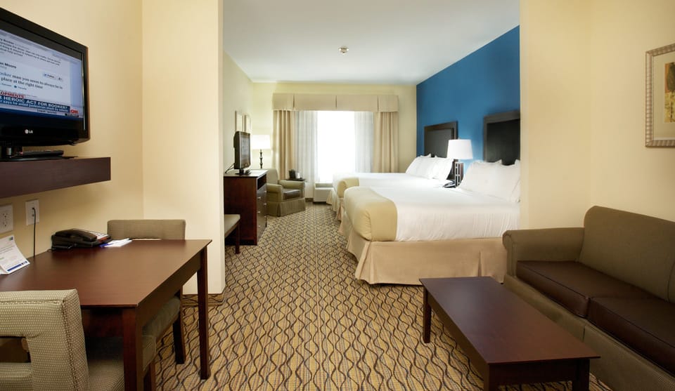Suite, 2 Queen Beds | In-room safe, desk, iron/ironing board, cribs (free)