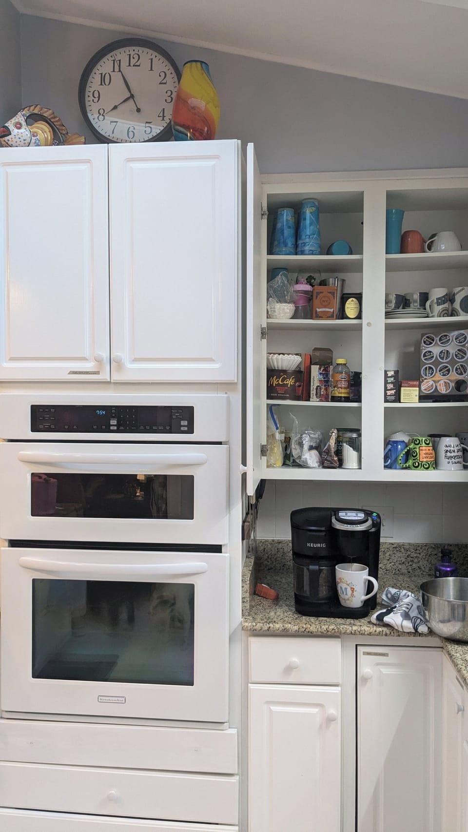 Coffee cabinet is usually stocked with coffee, tea,.sugar etc