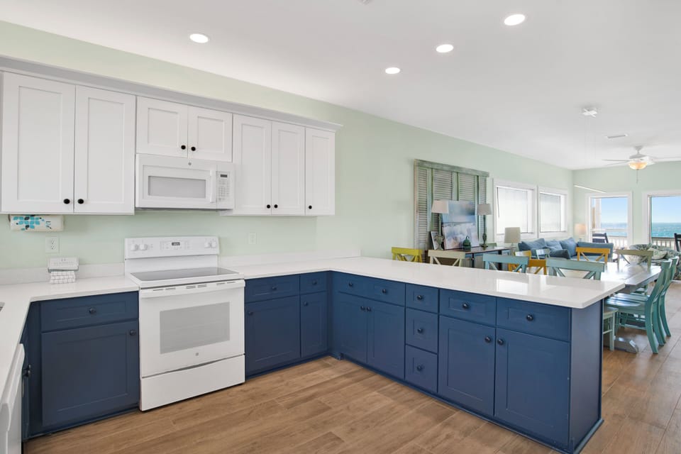 The kitchen is fully equipped for all of your cooking needs