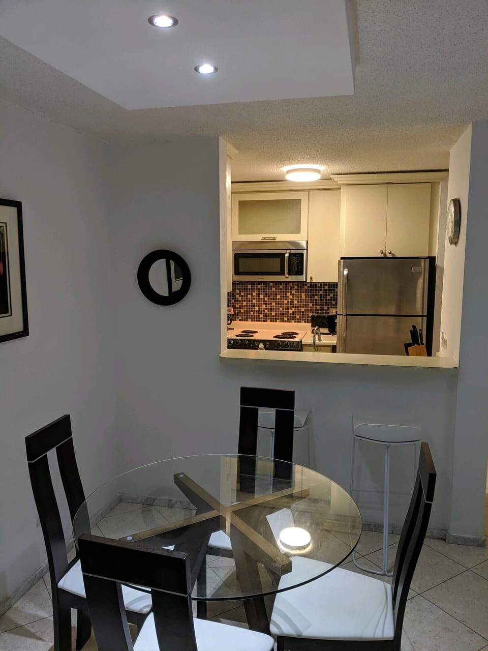 Dining area with full kitchen