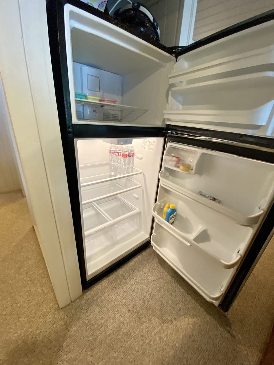 Full fridge/freezer with some waters to get you started.