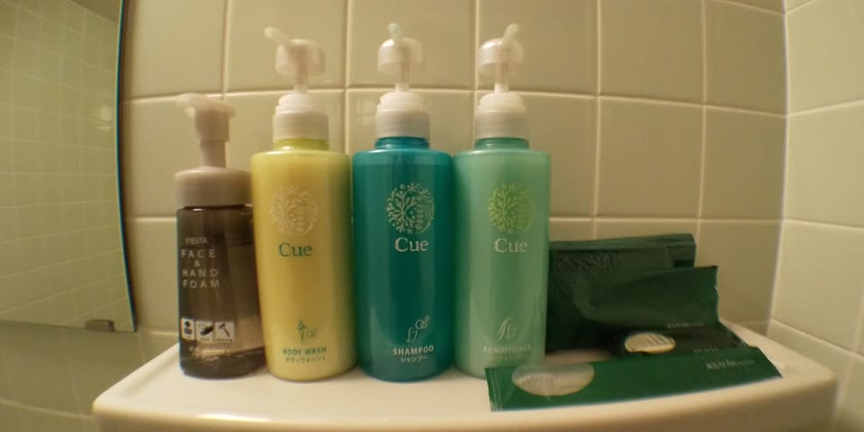 Combined shower/tub, free toiletries, hair dryer, bathrobes