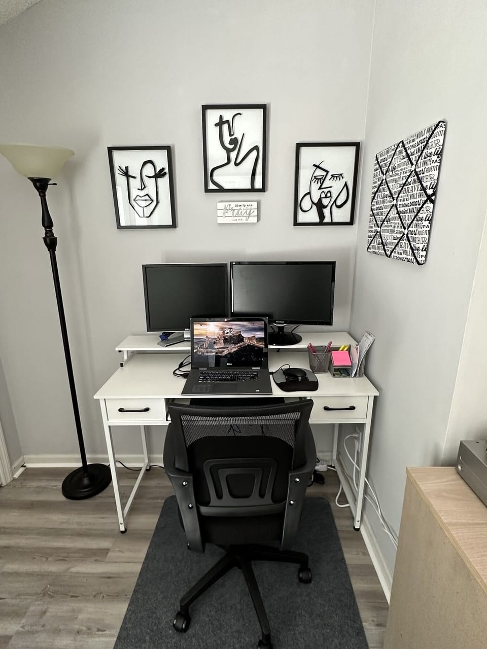 Second Floor King Bedroom Desk with monitors (Labtop not included)