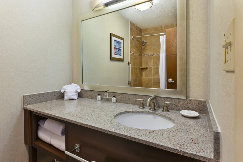 Free toiletries, hair dryer, towels
