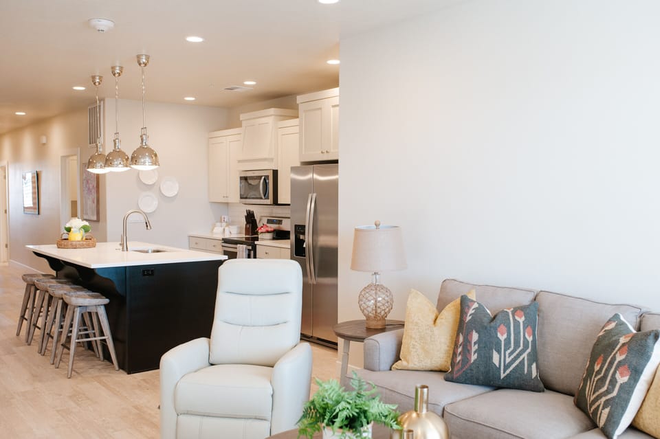 Open Living, Dining, & Kitchen Areas