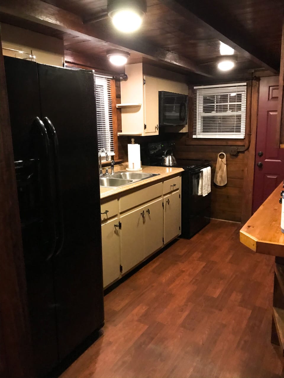Fully stocked kitchen. 