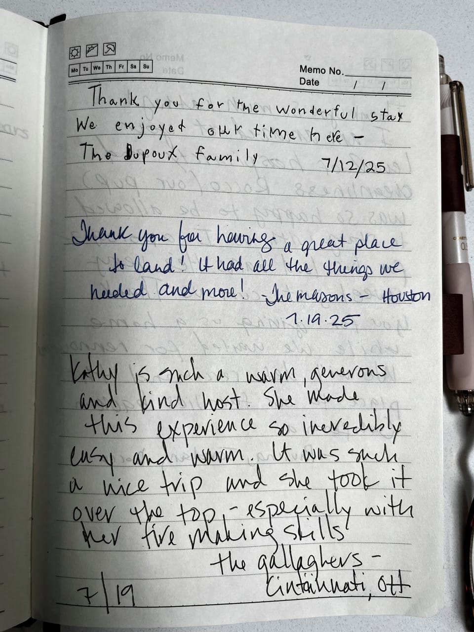 Testimonials from past guests
