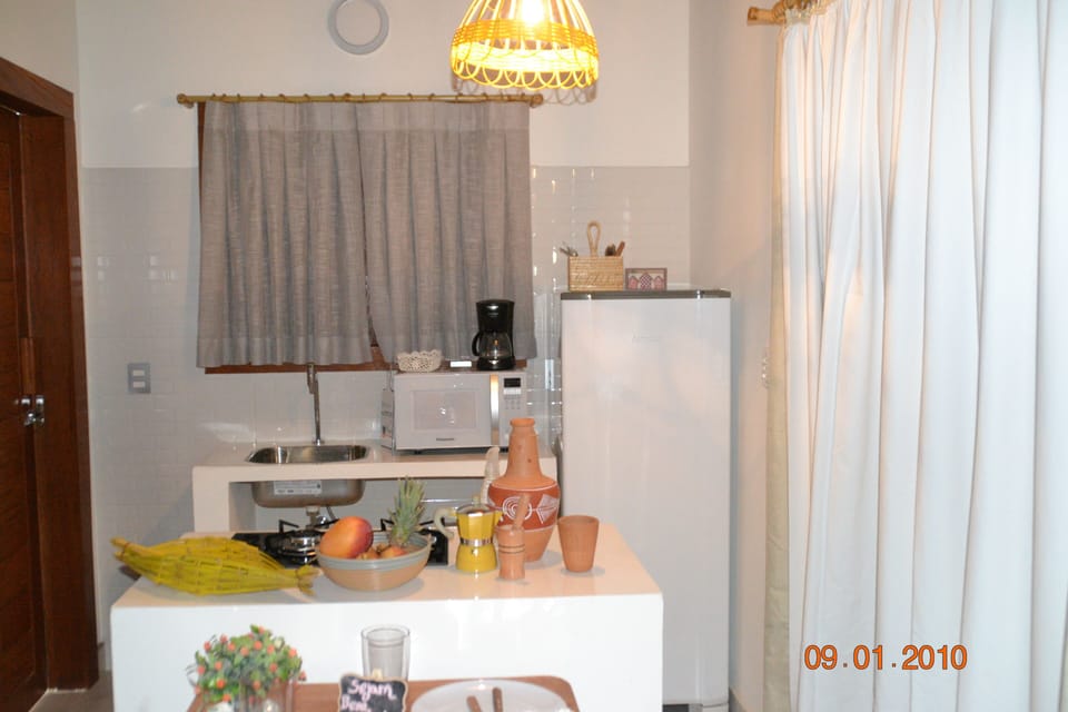 Fridge, microwave, stovetop, blender