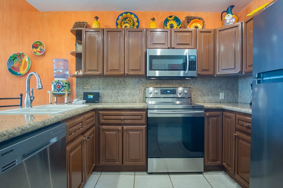 the kitchen