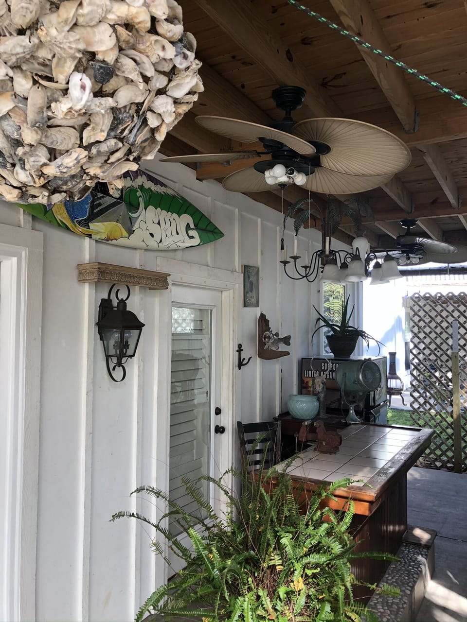 Outdoor bar for enjoyment of your favorite beverage and meal.