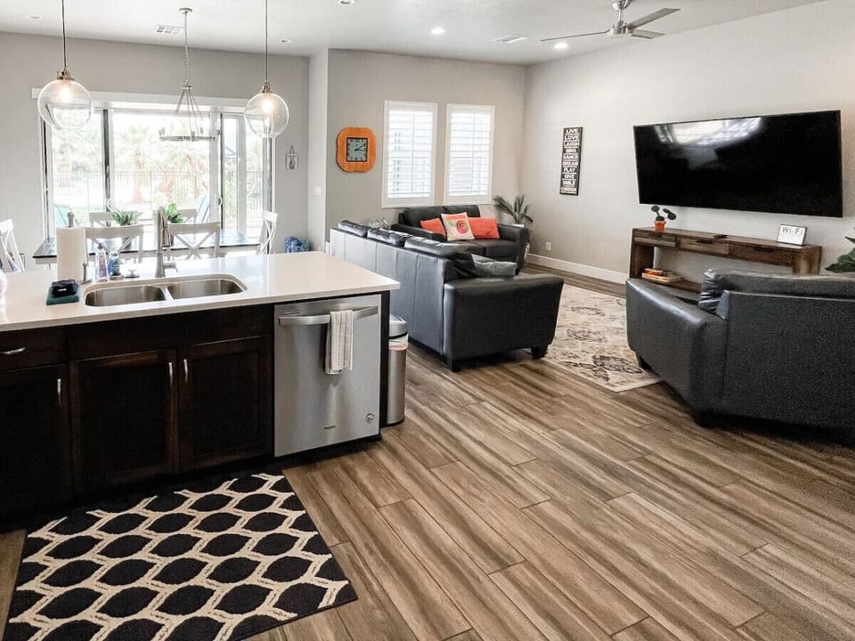 View of living room from kitchen