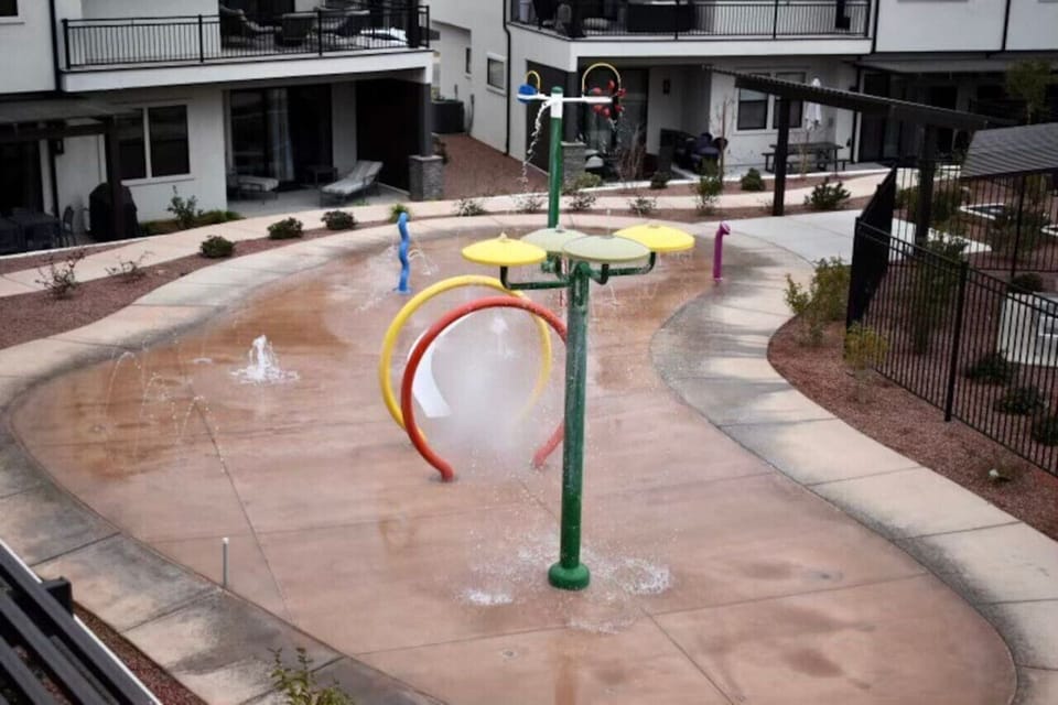 View of splash pad