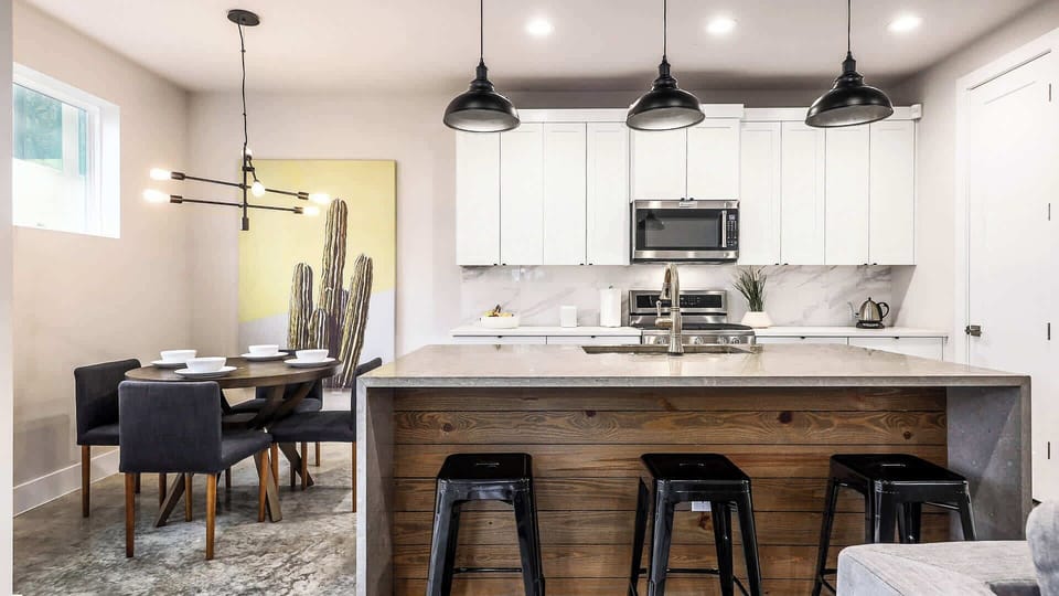Dine in style in this designer kitchen