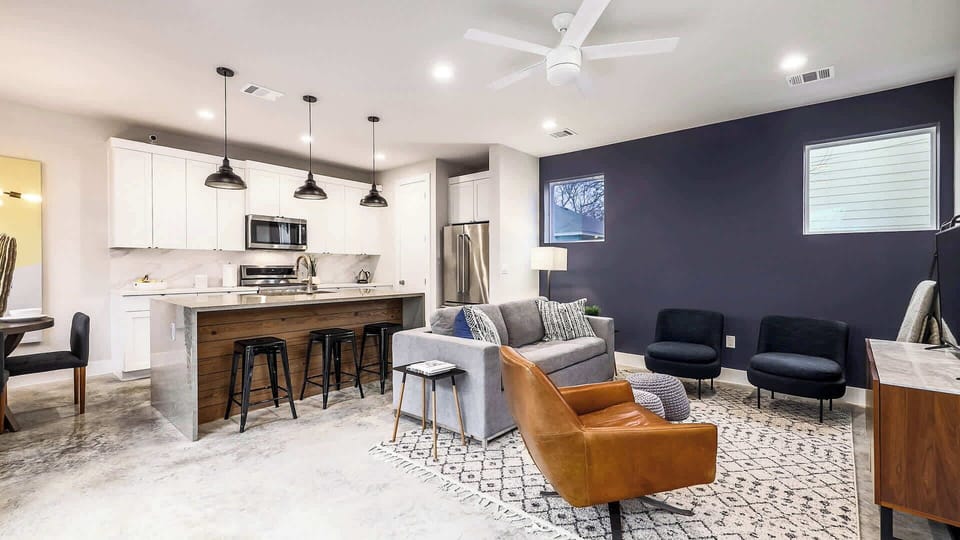 The open floor layout is perfect for entertaining