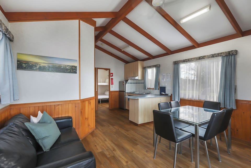 Deluxe Cabin - Sleeps 5 | Living area | 55-inch flat-screen TV with satellite channels, TV, Netflix
