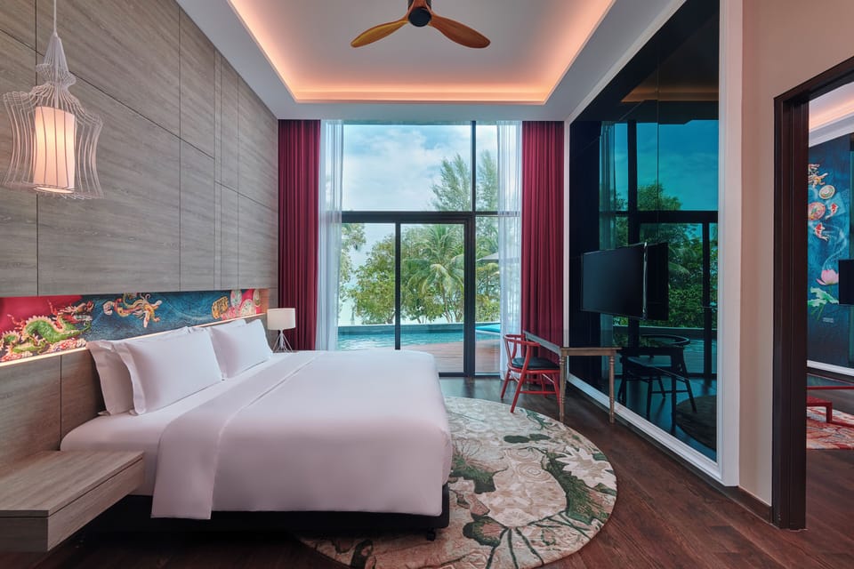 Angsana Two-Bedroom Pool Suite | Bathroom | Separate tub and shower, rainfall showerhead, free toiletries