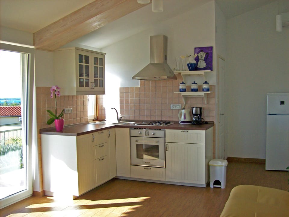 Apartment, 2 Bedrooms | Private kitchen | Fridge, stovetop, coffee/tea maker, cookware/dishes/utensils