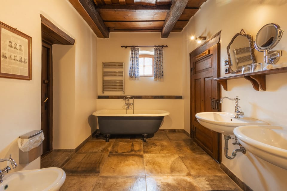 Suite (4) | Bathroom | Hair dryer, towels, soap, shampoo