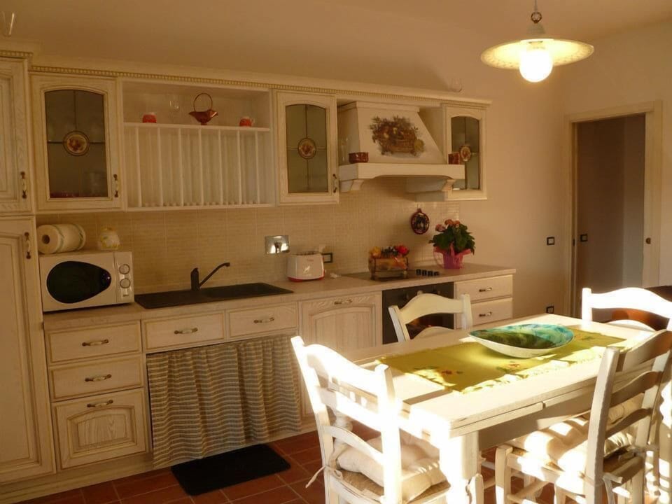 Apartment, Ground Floor (Farro) | Private kitchen | Full-size fridge, microwave, oven, stovetop