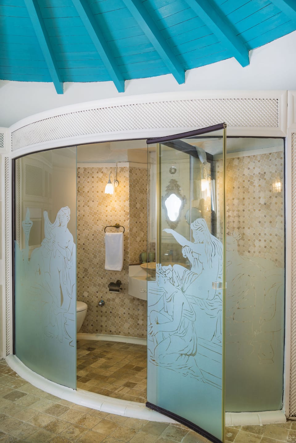 Shower, free toiletries, hair dryer, slippers