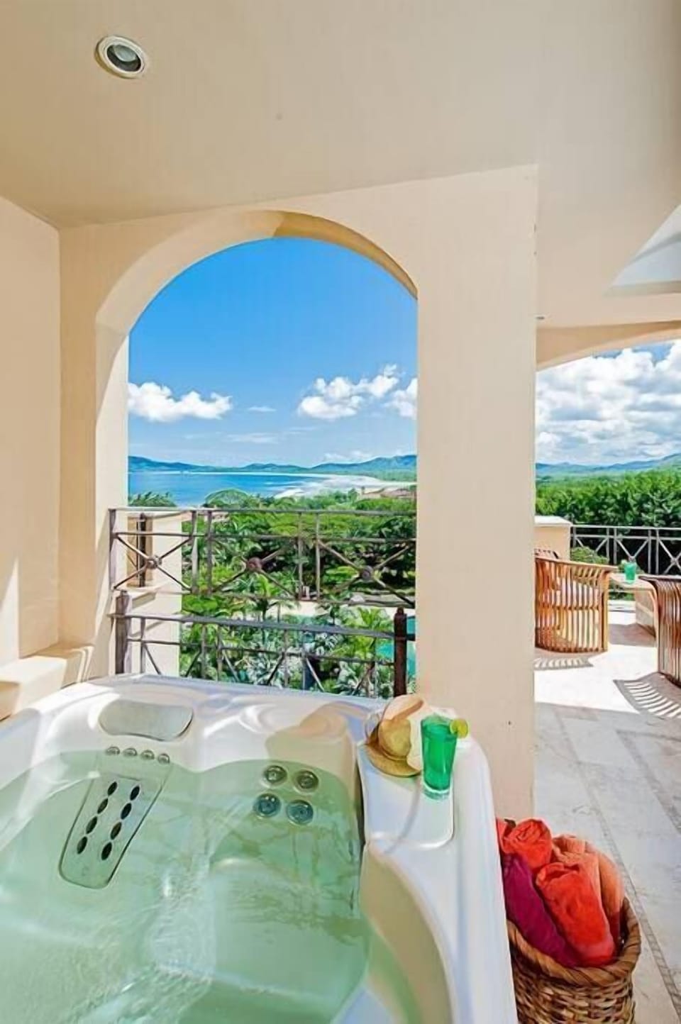 Turn on the jets and relax in this private jacuzzi. 