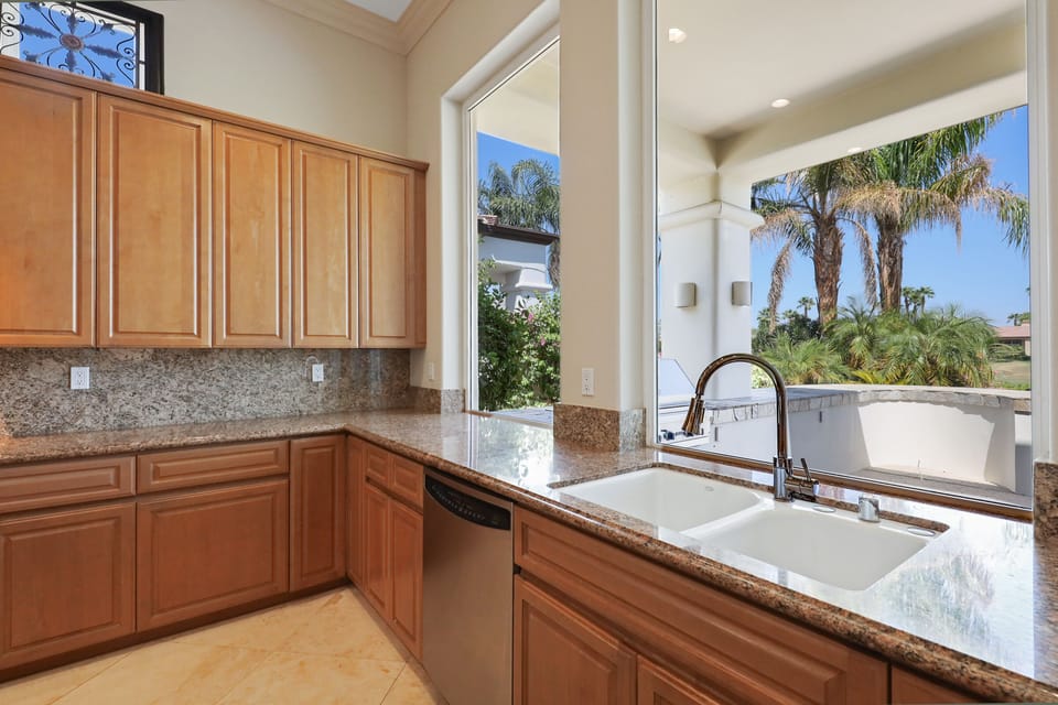 Kitchen Sink area with views of Pool/Spa & Jack Nicholas Tournament Golf Course!