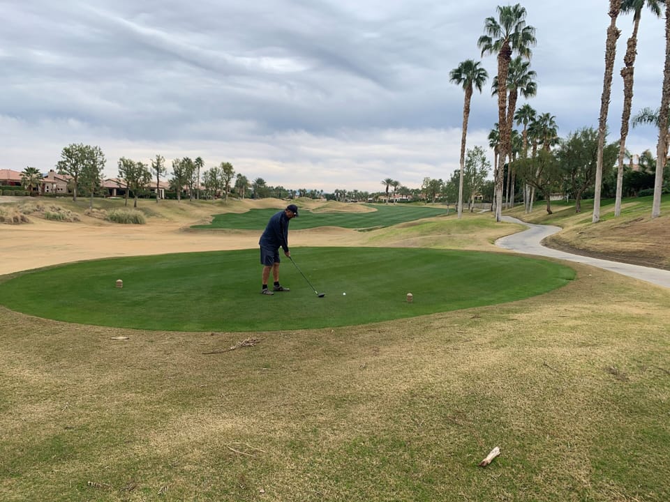 Pops teeing off on Jack Nicholas, hole #11. 