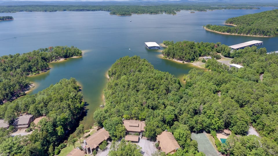 This condo sits in this cove. Just steps away from spectacular Lake Ouachita