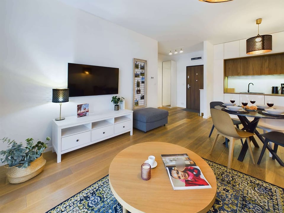 Modern TV in the apartment. 